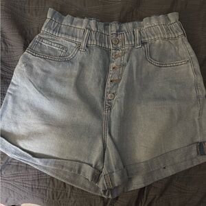 Express High Waist vintage 80s style  Denim Shorts - Blue